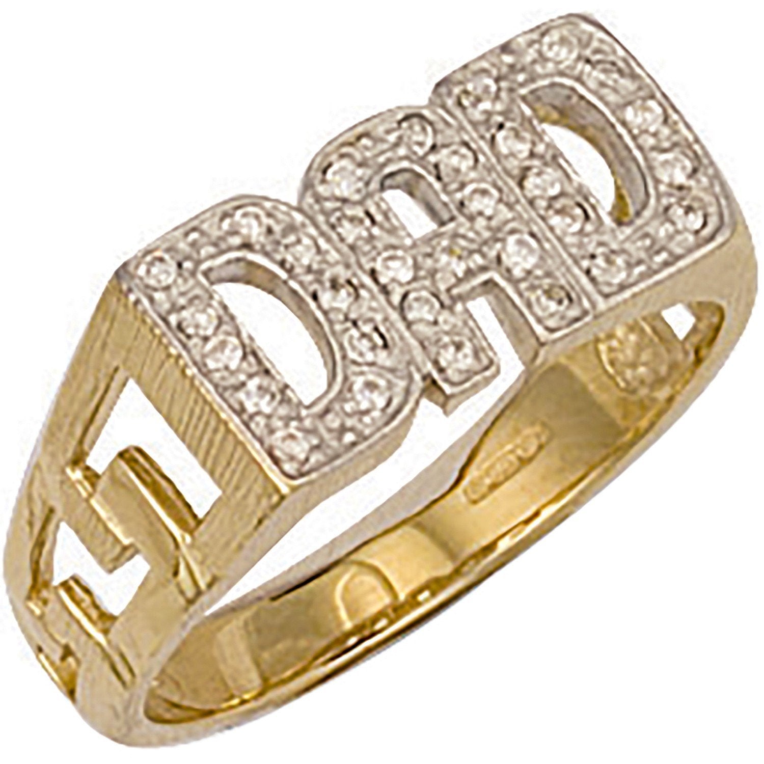 Mens 9ct gold hot sale dad ring