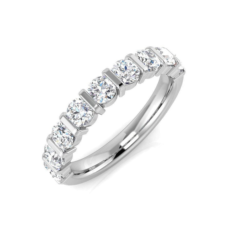 1.00ct F - VS Quality 9 Stone Diamond Eternity Ring in 18k White Gold - My Jewel World