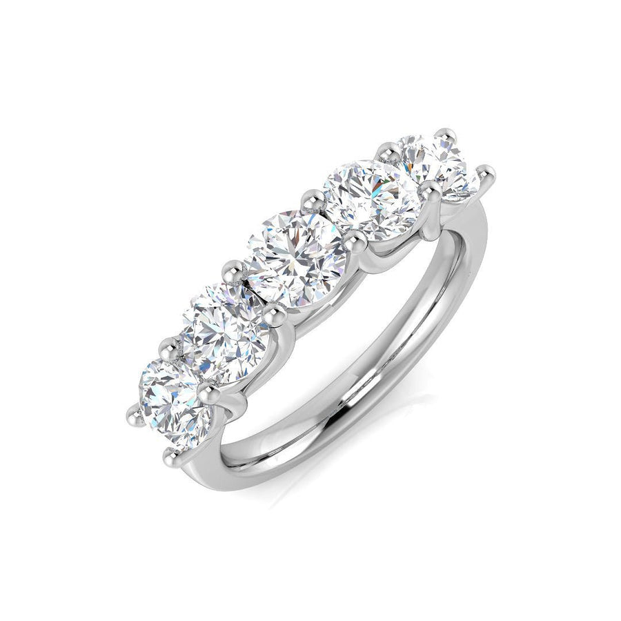 5 Stone Diamond Eternity Ring 2.00ct F - VS Quality in 18k White Gold - My Jewel World