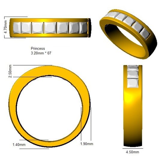 7 Stone Diamond Eternity Ring 1.40ct F - VS Quality in 18k White Gold - My Jewel World