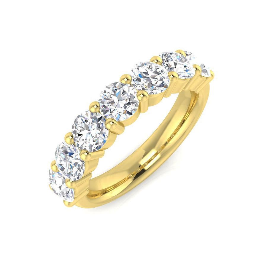 7 Stone Diamond Eternity Ring 2.20ct F - VS Quality in 18k Yellow Gold - My Jewel World