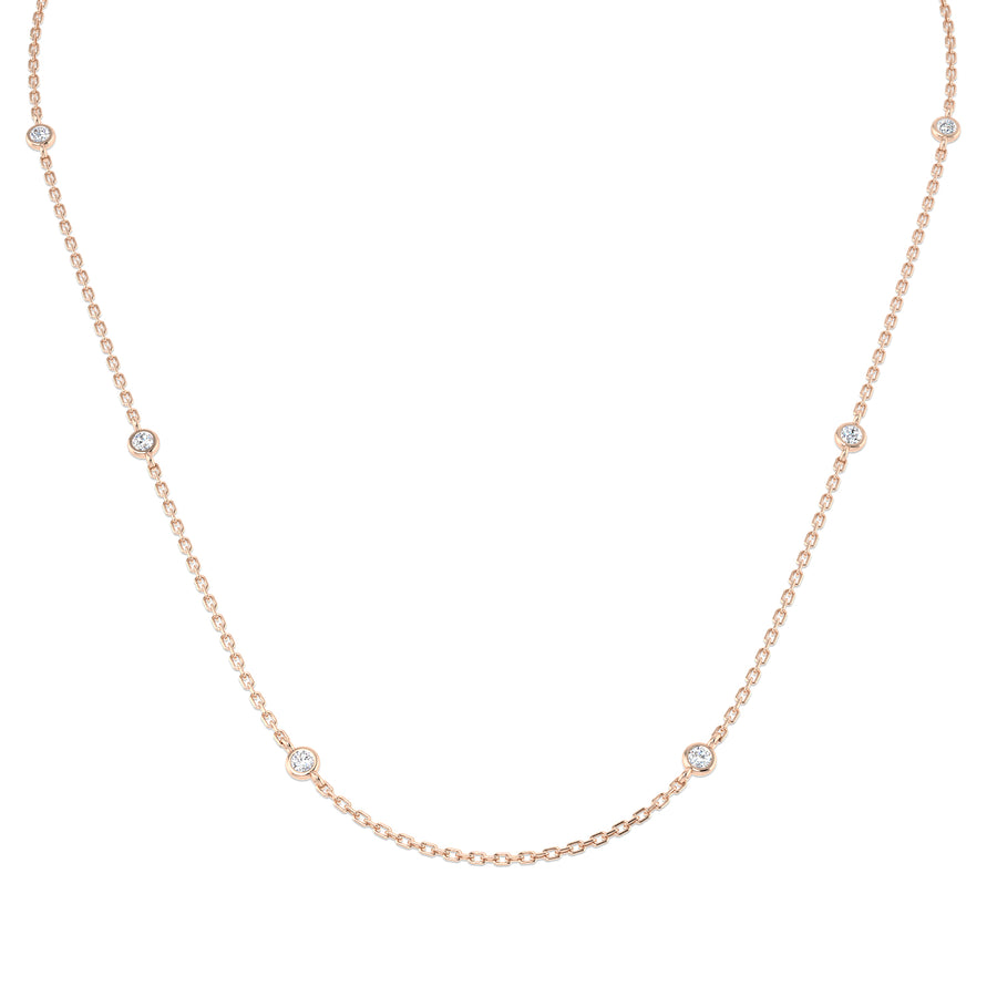 Diamond Yard Necklace 42 Inch 5.50ct F-VS Quality in 18k Rose Gold