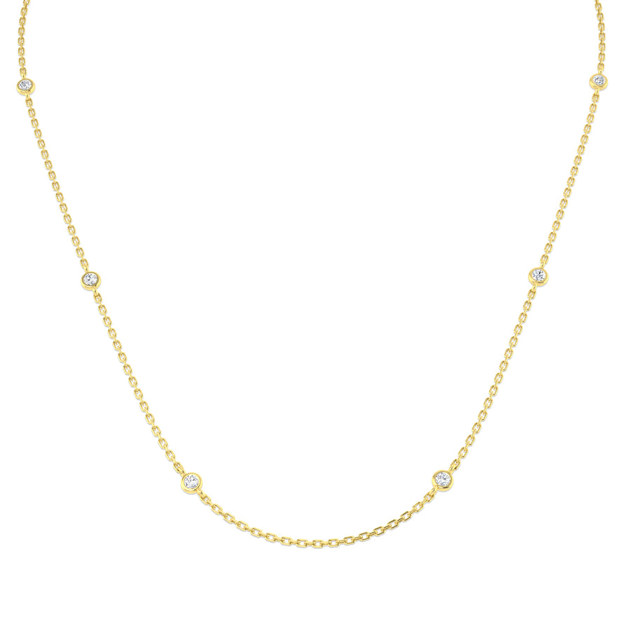 Diamond Yard Necklace 42 Inch 4.40ct F-VS Quality in 18k Yellow Gold