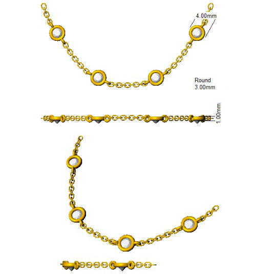 Diamond Yard Necklace 42 Inch 5.50ct F-VS Quality in 18k Yellow Gold