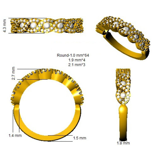 Ruby & Diamond Eternity Ring 0.60ct F-VS Quality in 18k White Gold