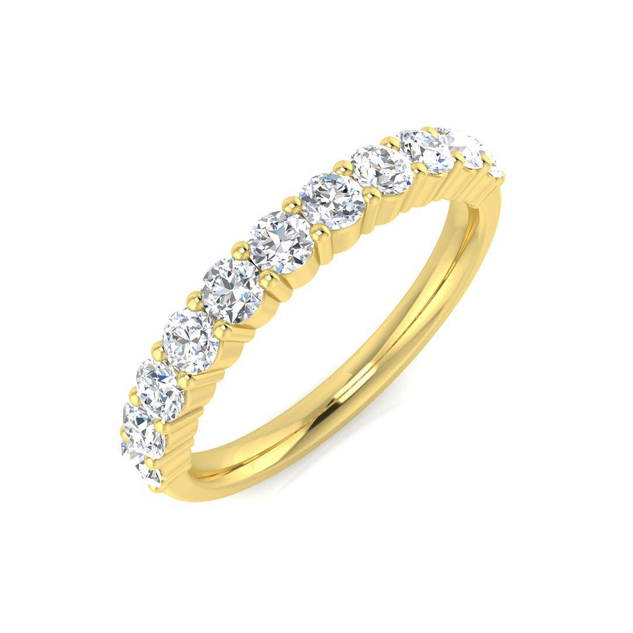 11 Stone Diamond Eternity Ring 0.75ct F-VS Quality in 18k Yellow Gold