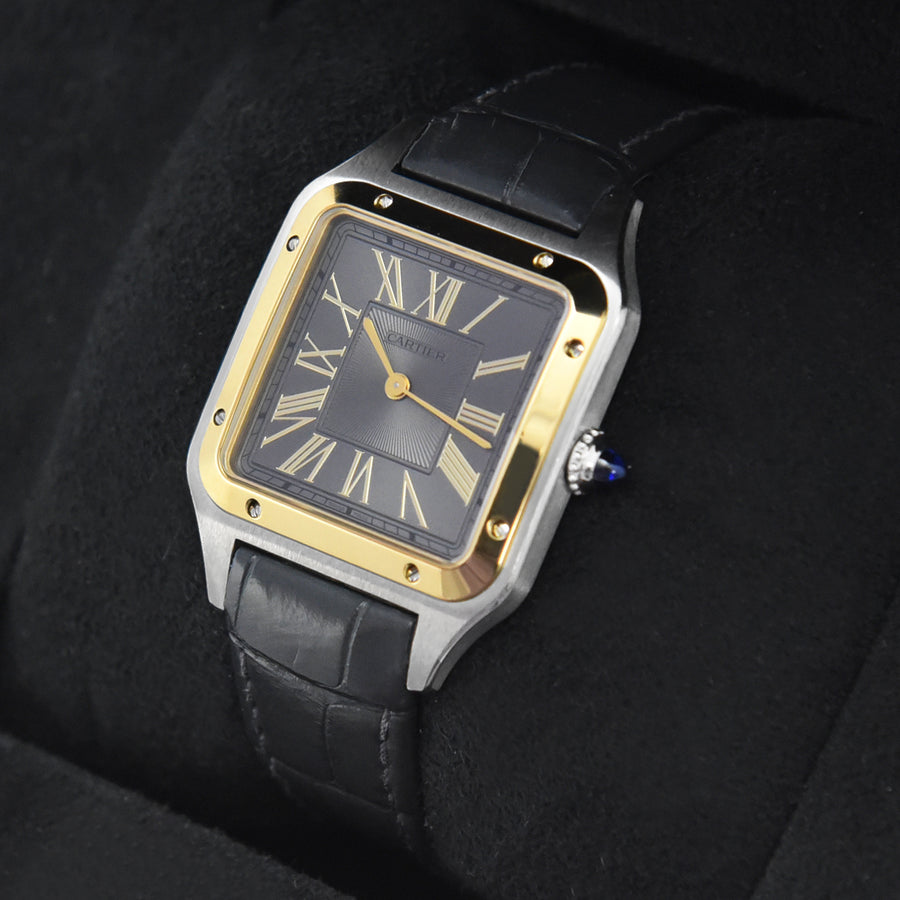 Cartier Santos-Dumont Grey Dial Leather Strap Ref: W2SA0028