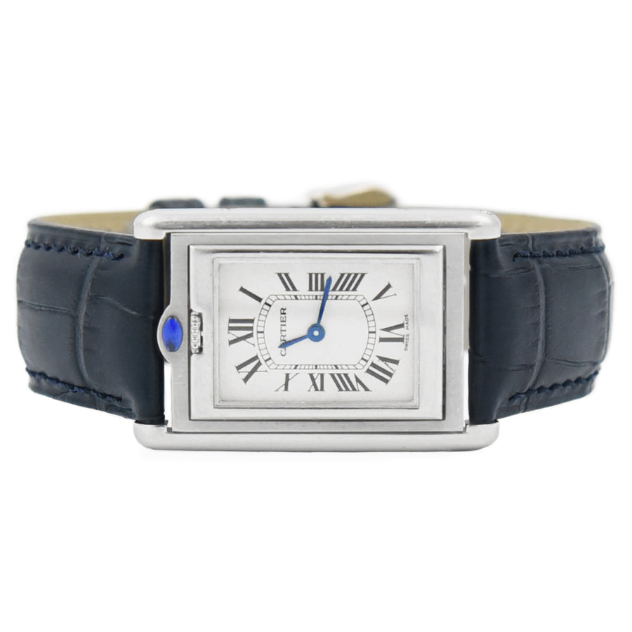 Cartier Tank Basculante White Dial Leather Strap Ref: 2405
