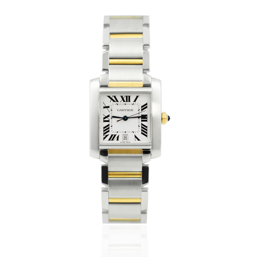 Cartier Tank Francaise Silver Dial Gold & Steel Ref: 2302