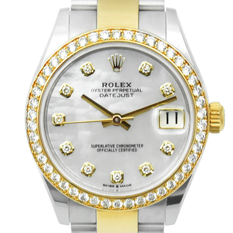 Rolex DateJust White Diamond Dial Gold & Steel Ref: 278383RBR