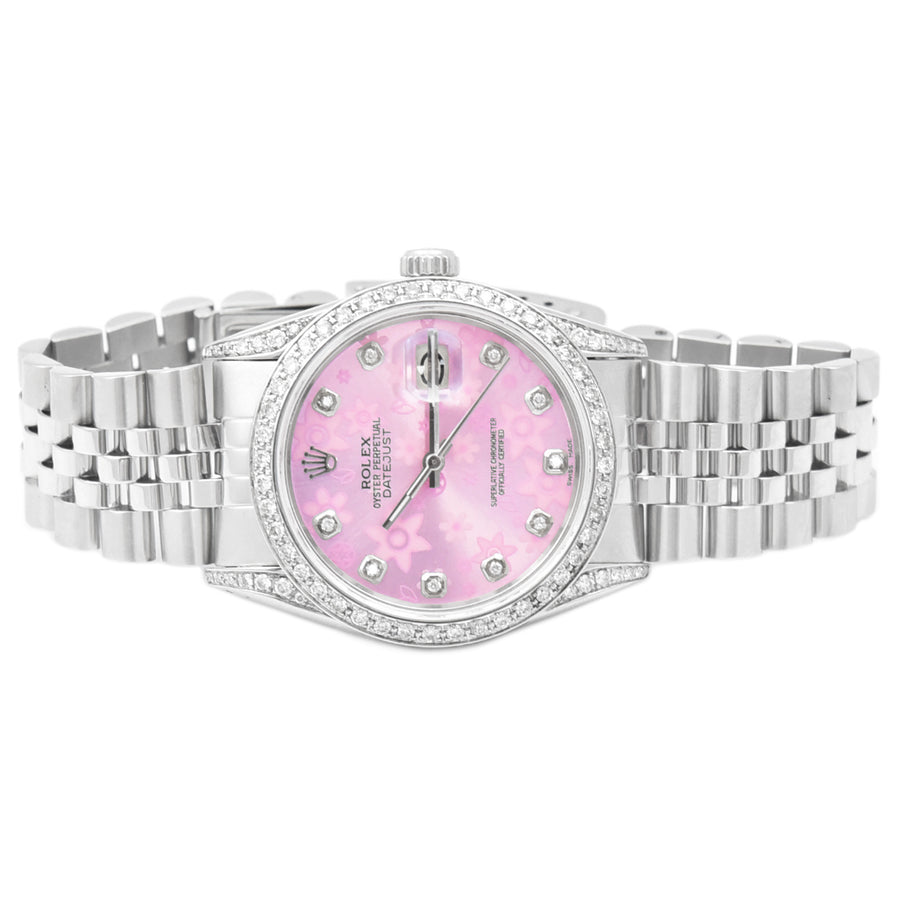 Rolex DateJust Pink Dial Stainless Steel Ref: 16014