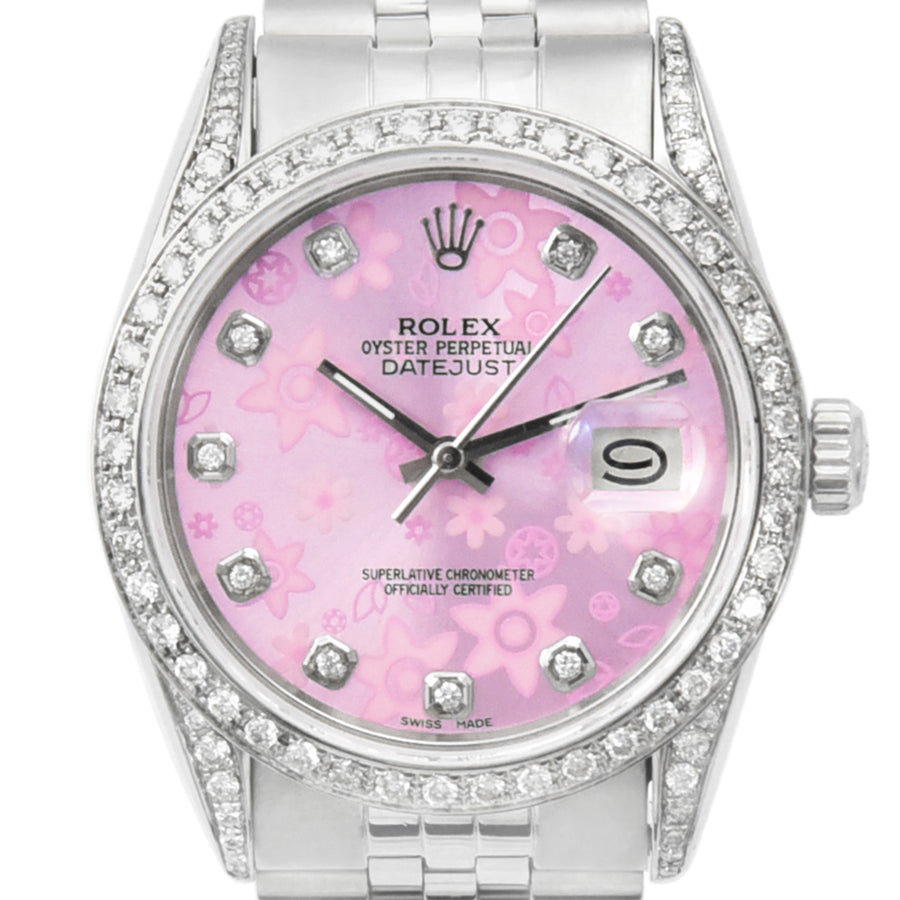 Rolex DateJust Pink Dial Stainless Steel Ref: 16014