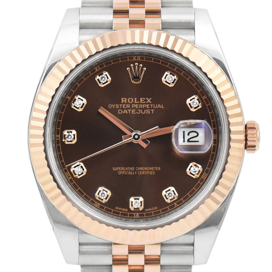 Rolex DateJust Chocolate Dial Steel & Rose Gold Ref: 126331
