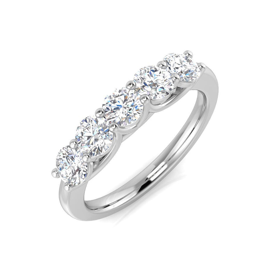5 Stone Diamond Eternity Ring 1.00ct F-VS Quality in 18k White Gold