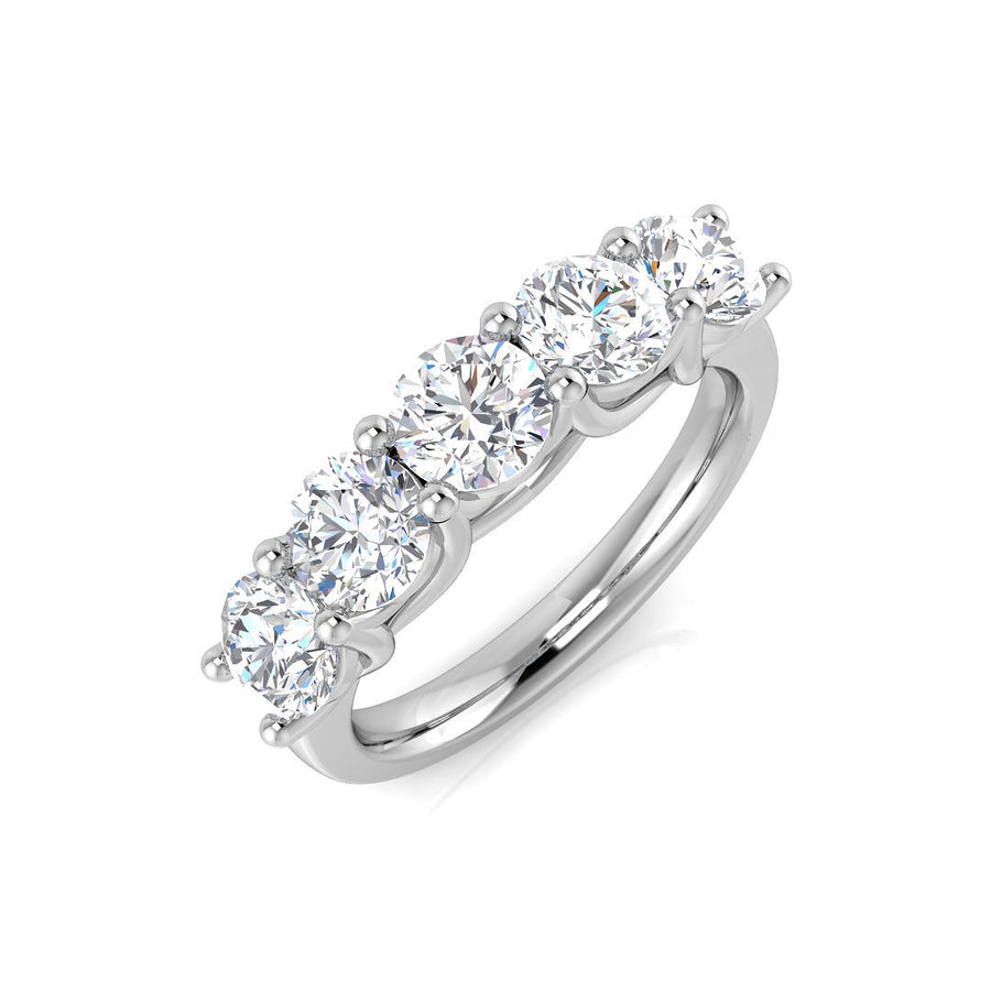 5 Stone Diamond Eternity Ring 2.00ct F-VS Quality in Platinum