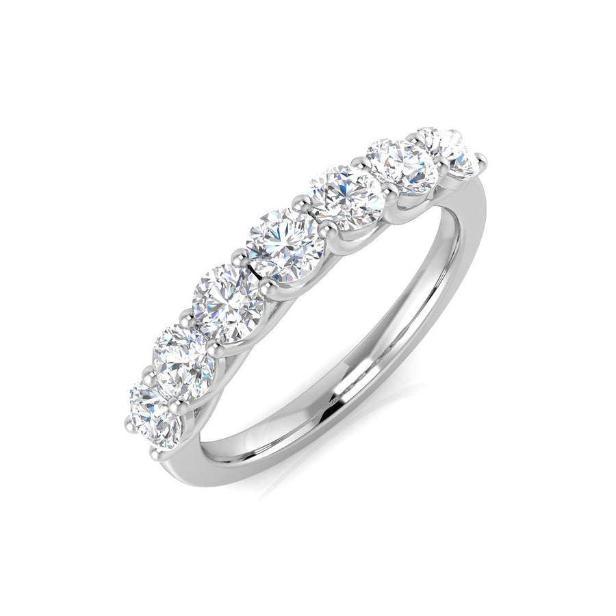 7 Stone Diamond Eternity Ring 0.75ct F-VS Quality in Platinum