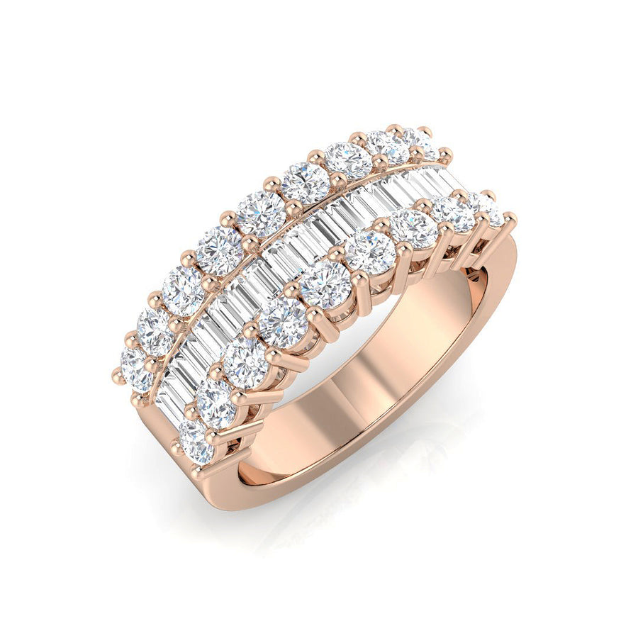 Fancy Diamond Eternity Ring 7.0mm 1.50ct F-VS Quality 18k Rose Gold