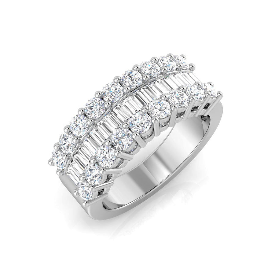 Fancy Diamond Eternity Ring 7.0mm 1.50ct F-VS Quality 18k White Gold