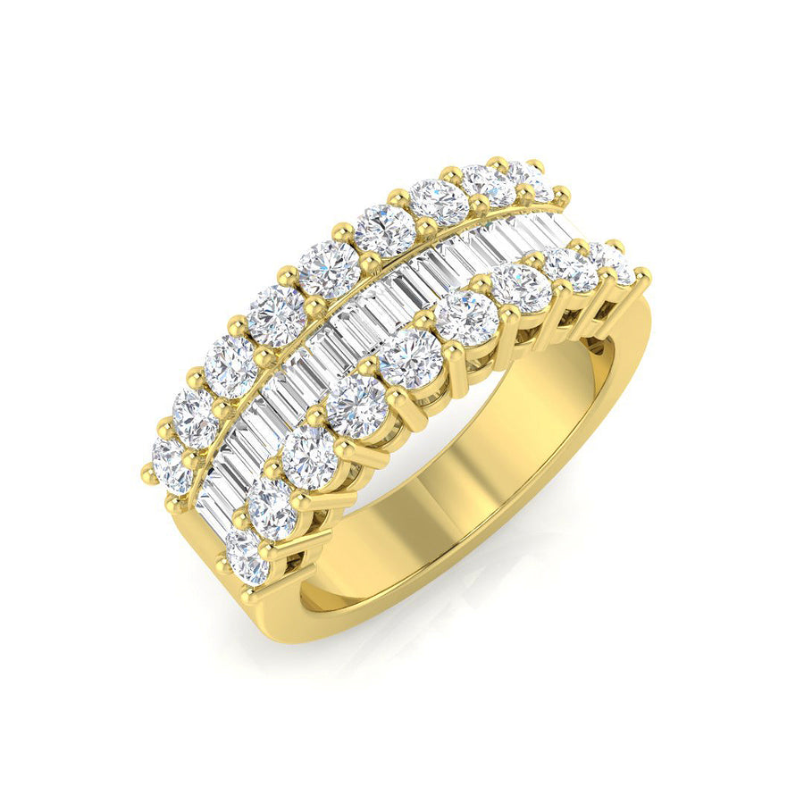 Fancy Diamond Eternity Ring 7.0mm 1.50ct F-VS Quality 18k Yellow Gold