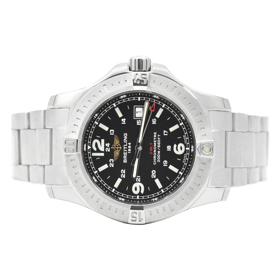 Breitling Colt Black Dial Stainless Steel Ref: A7438811/BD45 - My Jewel World