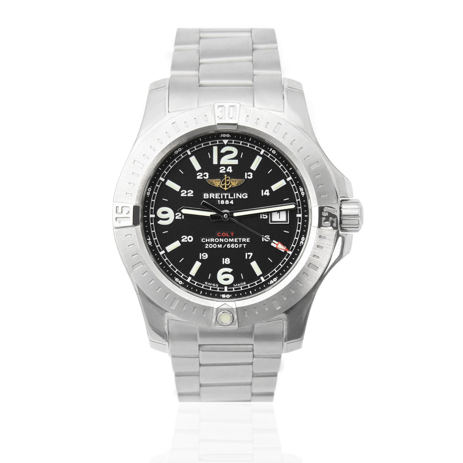 Breitling Colt Black Dial Stainless Steel Ref: A7438811/BD45 - My Jewel World