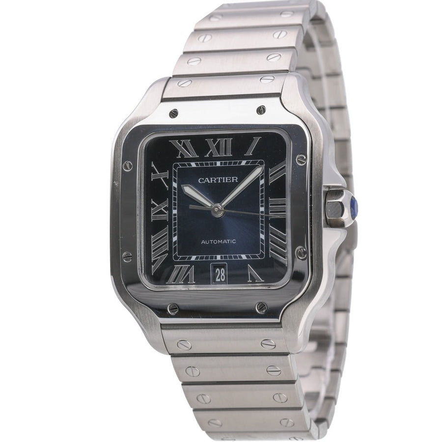 Cartier Santos De Cartier Blue Dial Stainless Steel Ref: WSSA0030 - My Jewel World