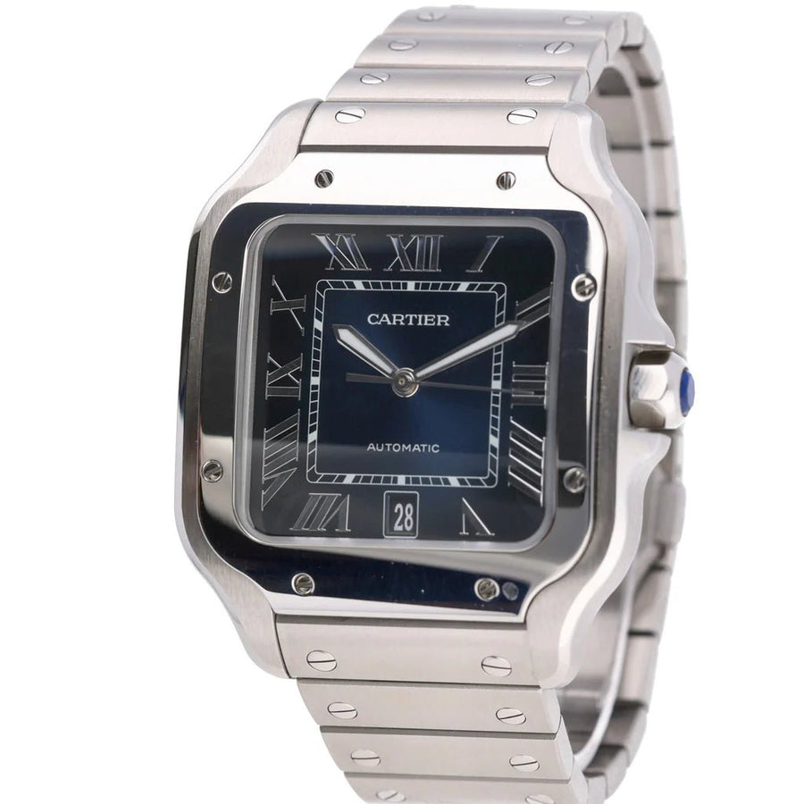 Cartier Santos De Cartier Blue Dial Stainless Steel Ref: WSSA0030 - My Jewel World