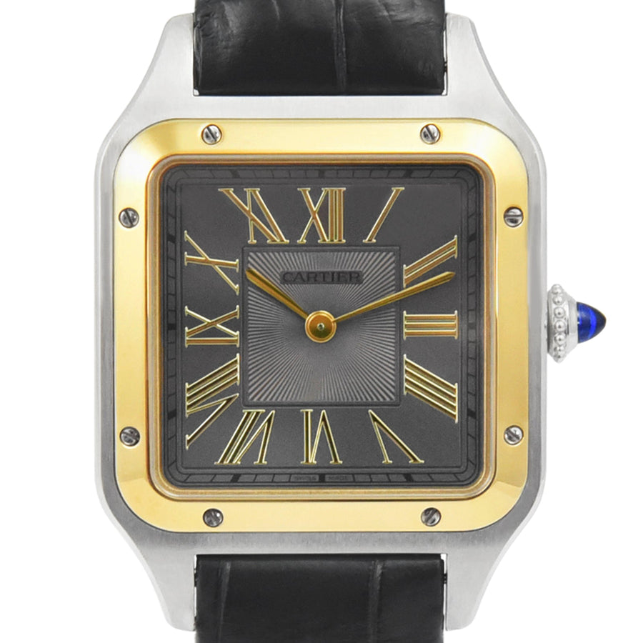 Cartier Santos - Dumont Grey Dial Leather Strap Ref: W2SA0028 - My Jewel World