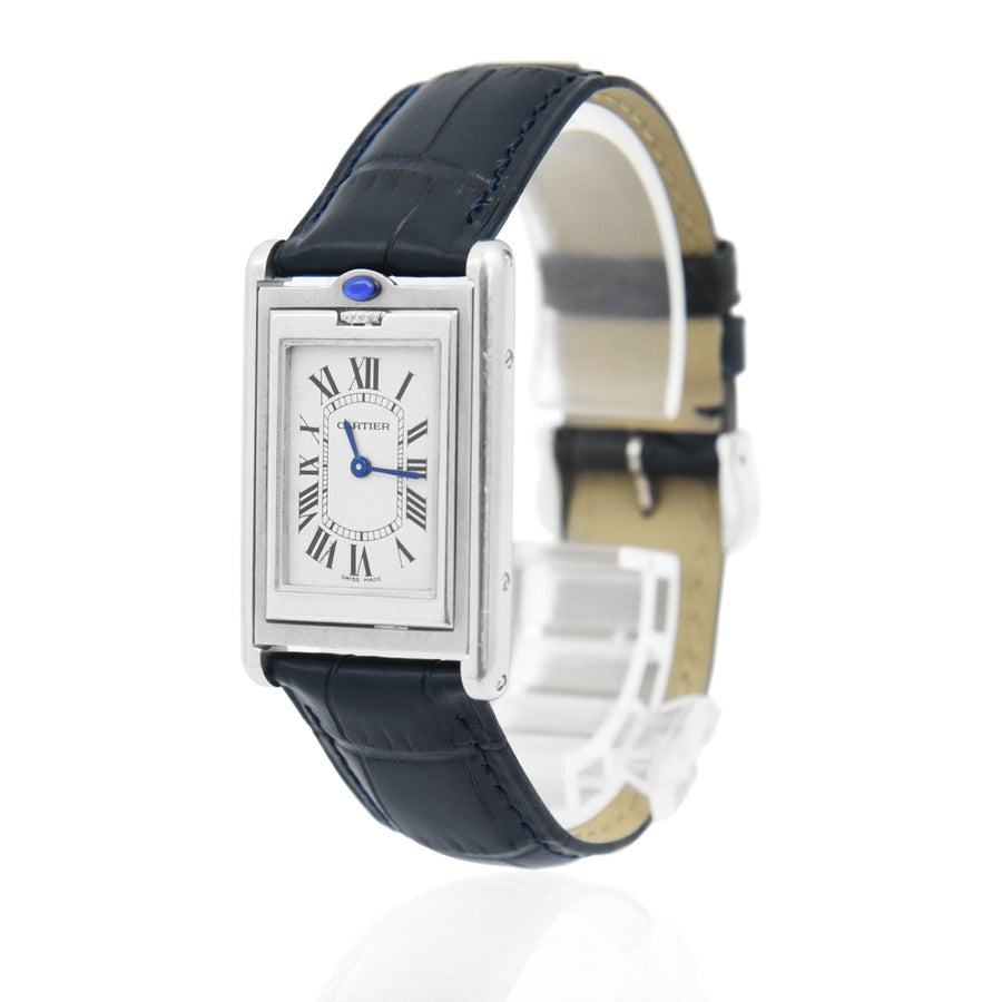 Cartier Tank Basculante White Dial Leather Strap Ref: 2405 - My Jewel World