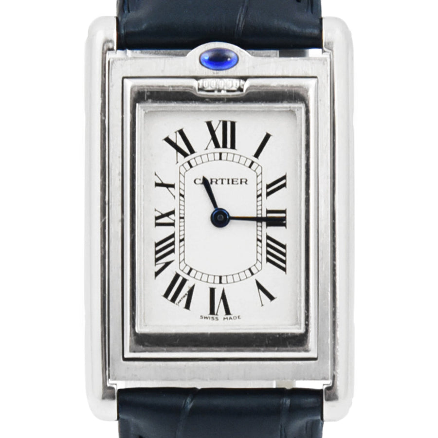 Cartier Tank Basculante White Dial Leather Strap Ref: 2405 - My Jewel World