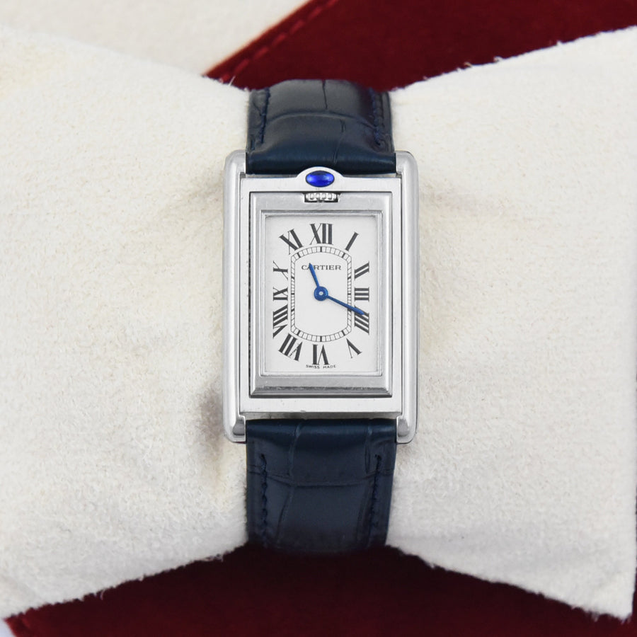 Cartier Tank Basculante White Dial Leather Strap Ref: 2405 - My Jewel World