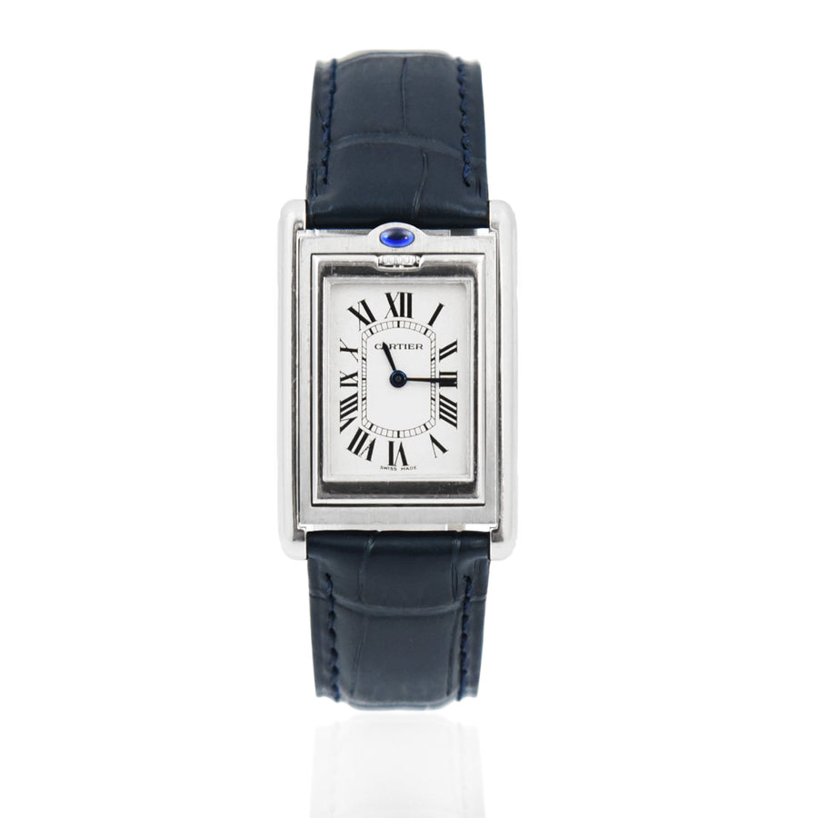 Cartier Tank Basculante White Dial Leather Strap Ref: 2405 - My Jewel World