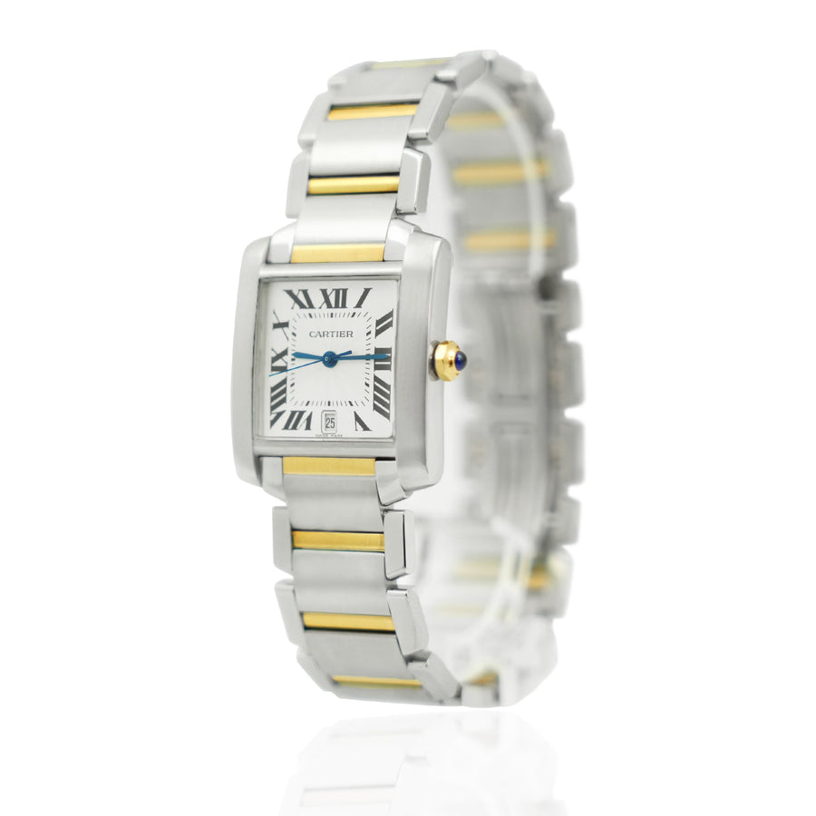 Cartier Tank Francaise Silver Dial Gold & Steel Ref: 2302 - My Jewel World