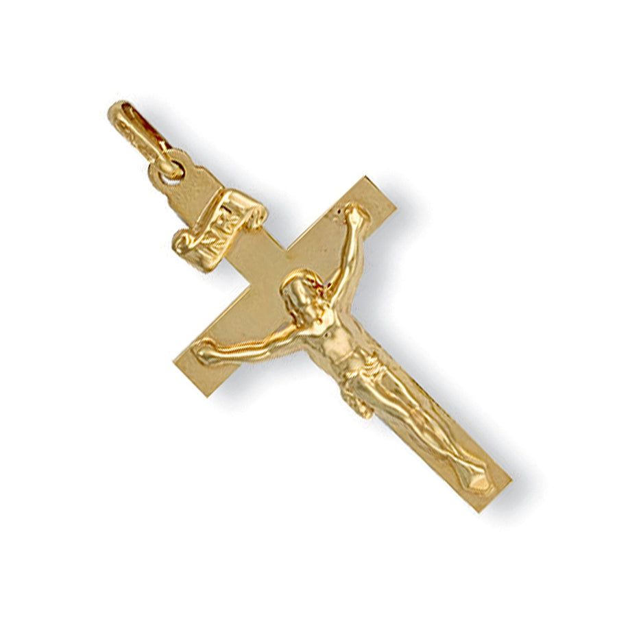 Crucifix Cross Pendant Necklace in 9ct Yellow Gold 1.5g - My Jewel World