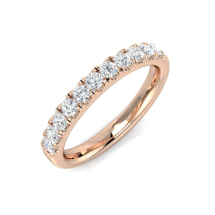 Diamond 11 Stone Eternity Ring 0.40ct F-VS Quality in 18k Rose Gold - My Jewel World