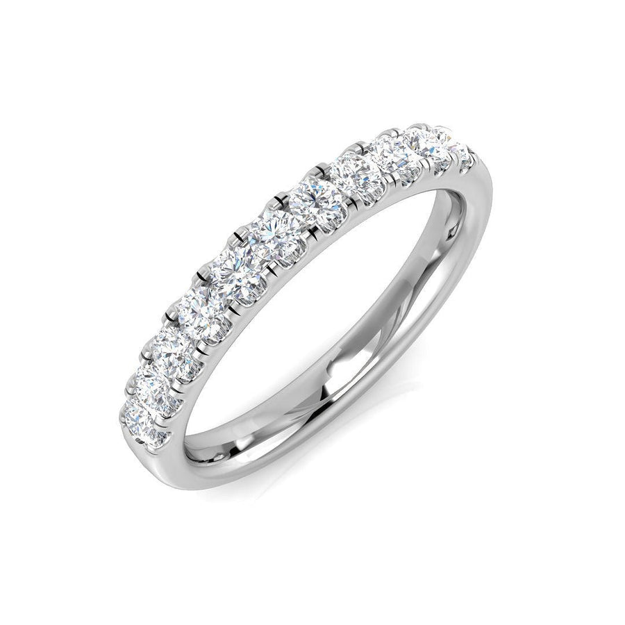 Diamond 11 Stone Eternity Ring 0.40ct F-VS Quality in 18k White Gold - My Jewel World