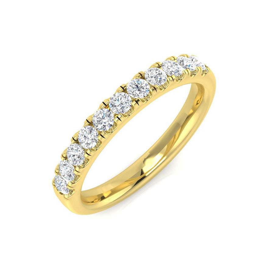 Diamond 11 Stone Eternity Ring 0.40ct F-VS Quality in 18k Yellow Gold - My Jewel World