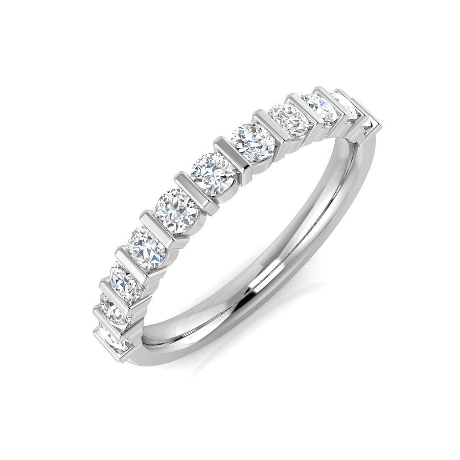 Diamond 11 Stone Eternity Ring 0.50ct F-VS Quality in 18k White Gold - My Jewel World