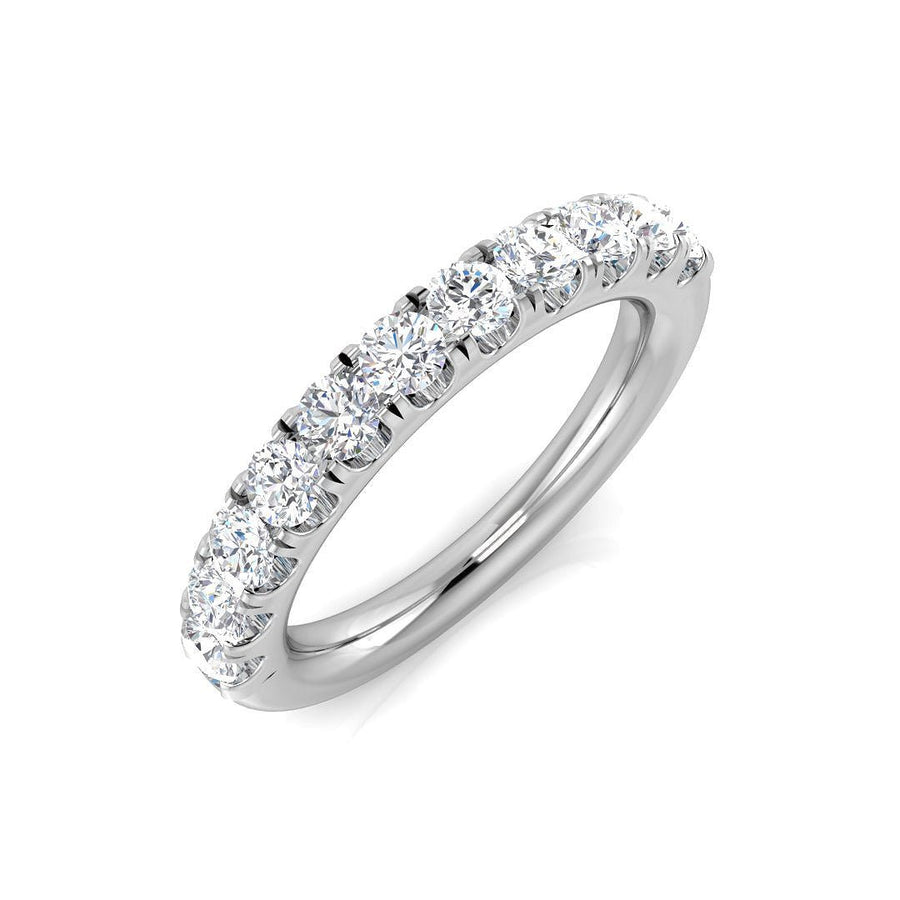 Diamond 11 Stone Eternity Ring 0.75ct F-VS Quality in 18k White Gold - My Jewel World