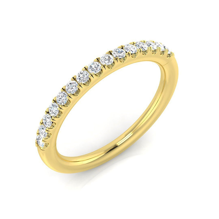 Diamond 15 Stone Eternity Ring 0.20ct F-VS Quality in 18k Yellow Gold - My Jewel World