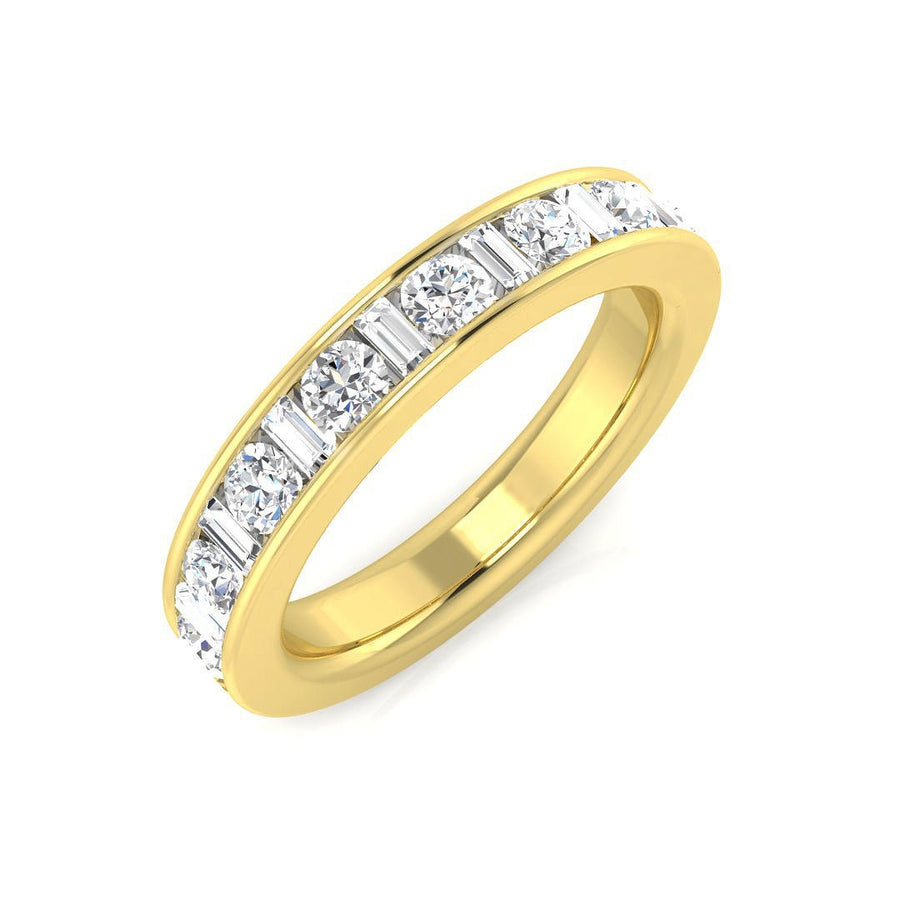 Diamond 15 Stone Eternity Ring 0.75ct F-VS Quality in 18k Yellow Gold - My Jewel World