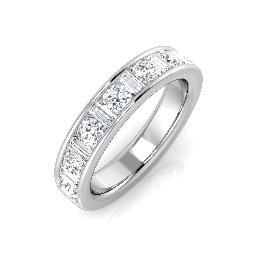 Diamond 15 Stone Eternity Ring 1.05ct F-VS Quality in 18k White Gold - My Jewel World