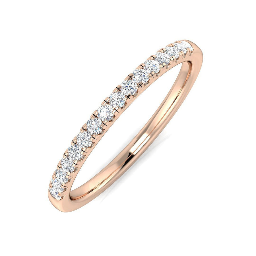 Diamond 16 Stone Eternity Ring 0.15ct F-VS Quality in 18k Rose Gold - My Jewel World