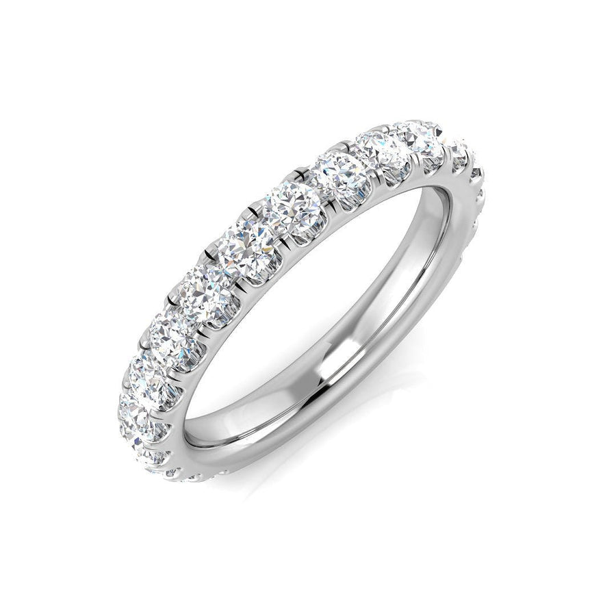 Diamond 16 Stone Eternity Ring 0.80ct F-VS Quality in 18k White Gold - My Jewel World