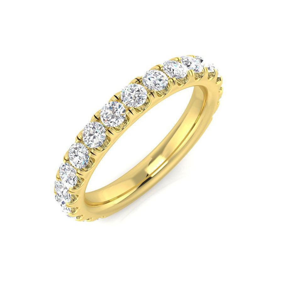 Diamond 16 Stone Eternity Ring 0.80ct F-VS Quality in 18k Yellow Gold - My Jewel World