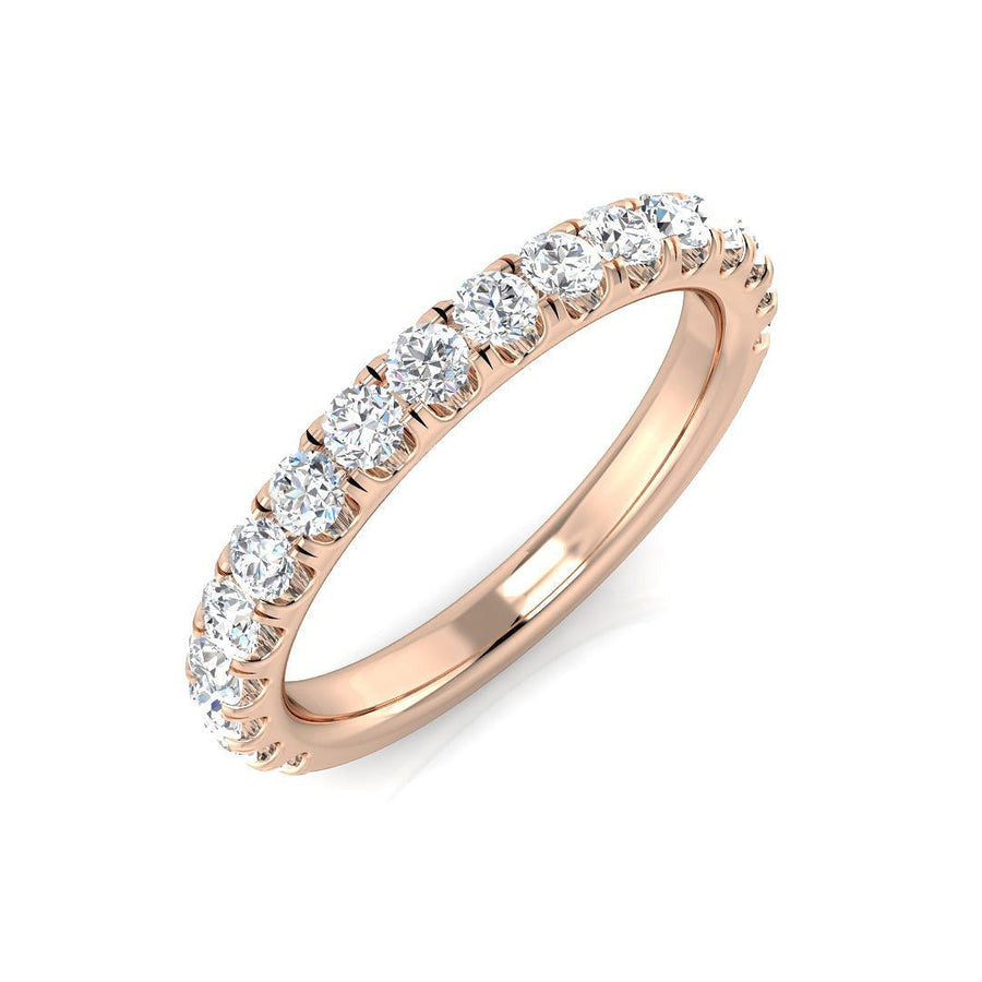 Diamond 17 Stone Eternity Ring 0.65ct F-VS Quality in 18k Rose Gold - My Jewel World