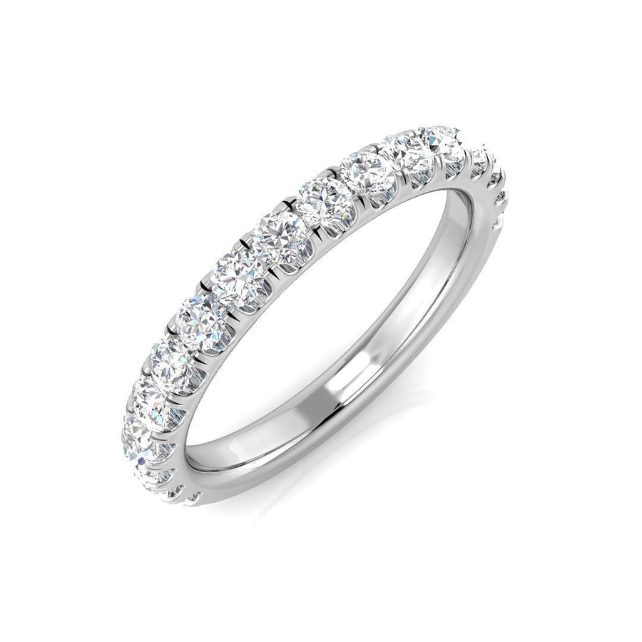 Diamond 17 Stone Eternity Ring 0.65ct F-VS Quality in 18k White Gold - My Jewel World