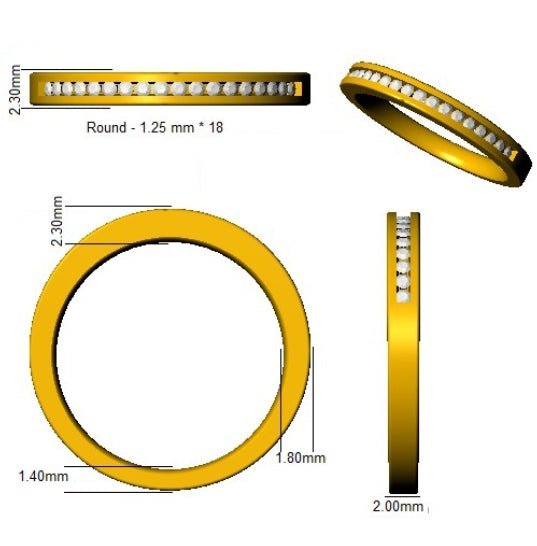 Diamond 18 Stone Eternity Ring 0.15ct G-SI Quality in 9k Rose Gold - My Jewel World