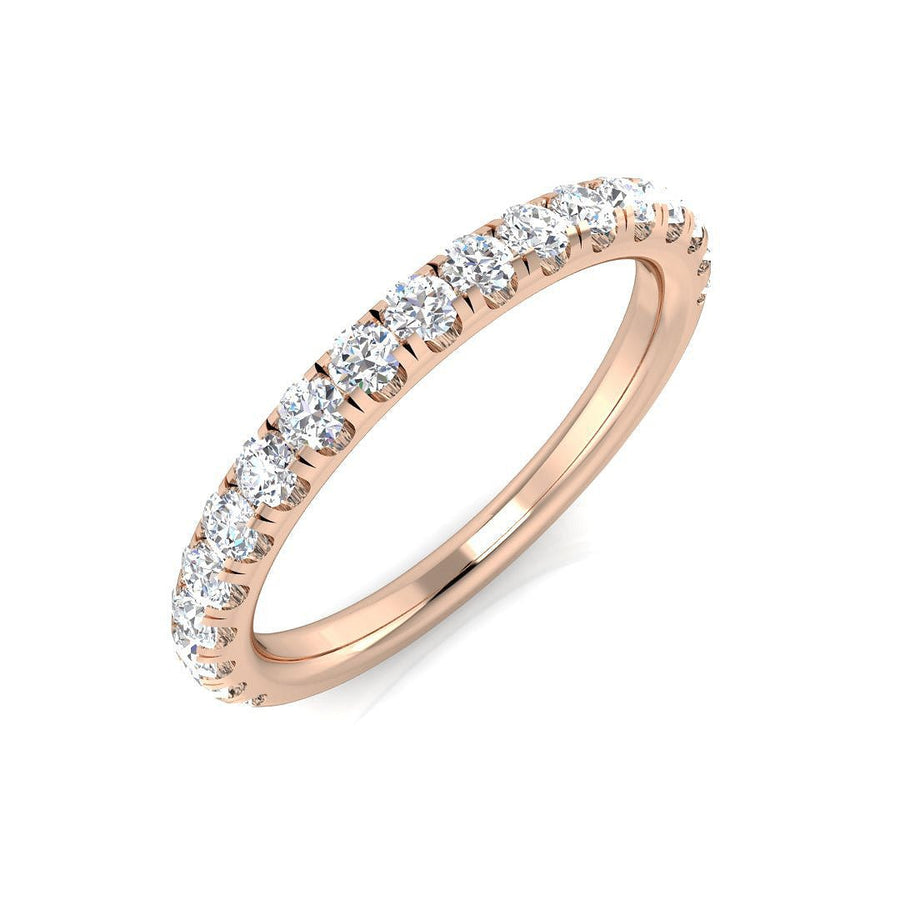 Diamond 18 Stone Eternity Ring 0.50ct F-VS Quality in 18k Rose Gold - My Jewel World