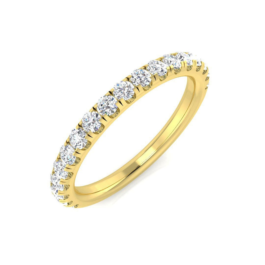 Diamond 18 Stone Eternity Ring 0.50ct F-VS Quality in 18k Yellow Gold - My Jewel World